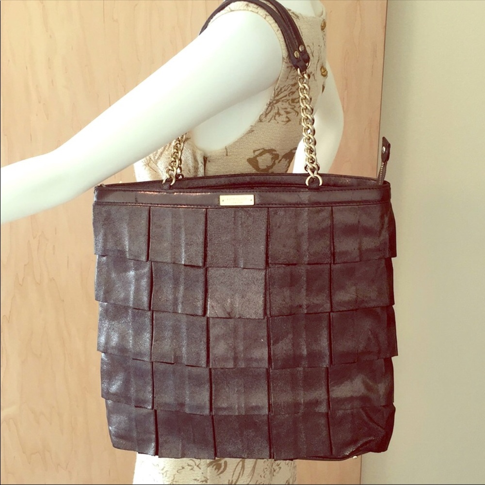 Kate Spade Plisse Bronze Metallic Leather Bag